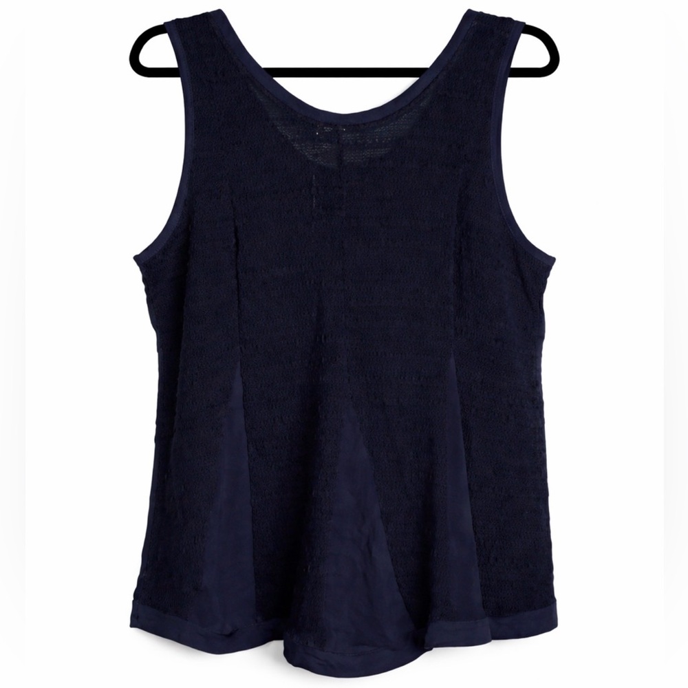 LC Lauren Conrad Chiffon Mixed Media Tank in Peacoat Navy ~ Size: XL ~ NWT - Picture 5 of 16